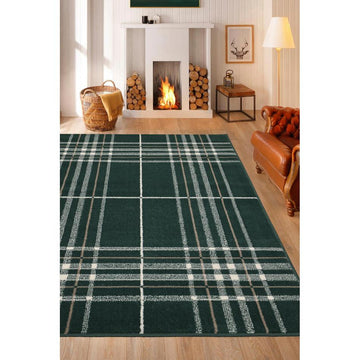 Maestro Tartan Green Rug-Melrose-Rug Love - The Most Loved Rug Store